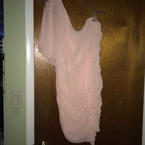 Pink One Shoulder Dress